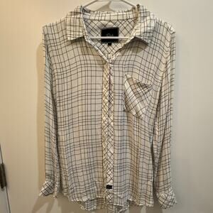 Rails Black White Plaid Button Down Shirt Size S Long Sleeve Cotton Casual Top